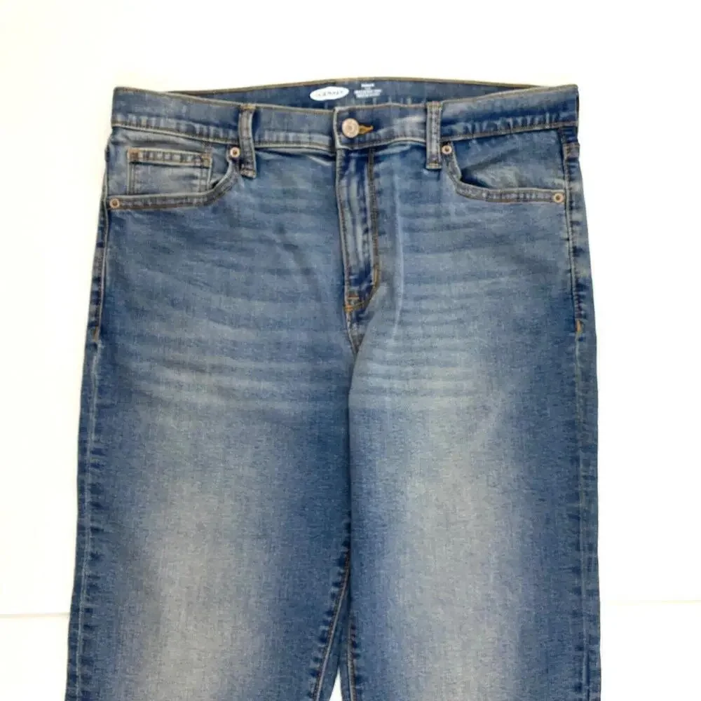 Old Navy Karate Slim Jeans Boys Size 18 Blue Distressed Adjustable‎ Waist Hemmed